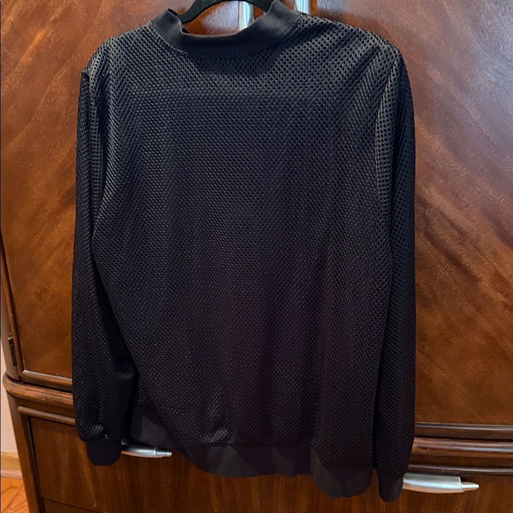 Simply Vera Vera Wang Woman’s Black Mesh Bomber Jacket - Picture 4 of 4